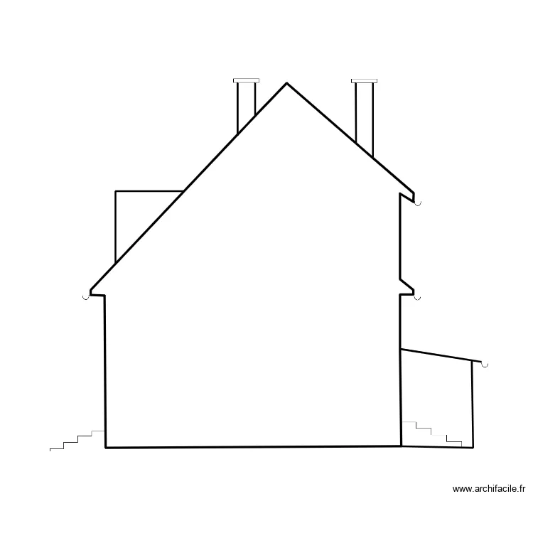 Pignon droit &eacute;tat actuel. Plan de 