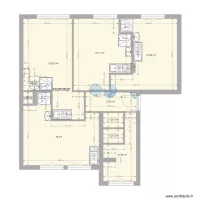 Plan Coubertin 65m&sup2; 4 STUDIOS