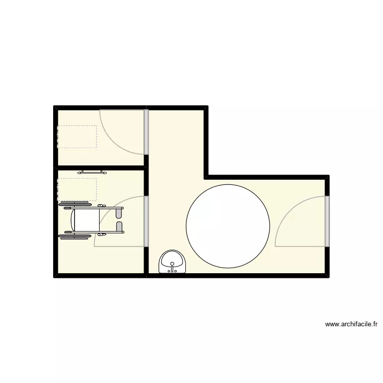 WCSAS. Plan de 3  et 11 m²