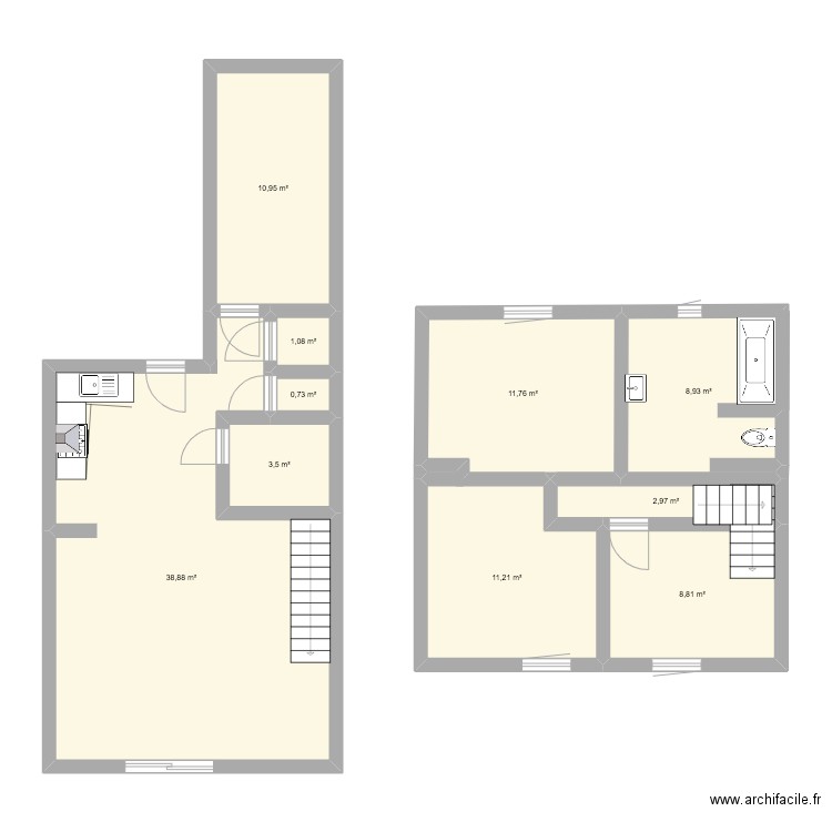 maison montreuil echelle. Plan de 10 pièces et 99 m2