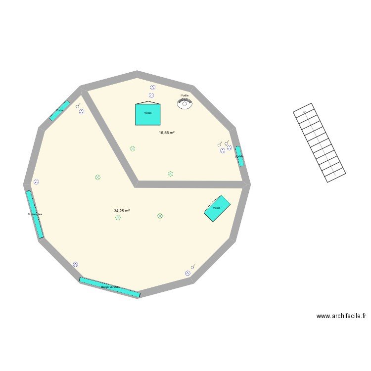 dôme. Plan de 0 pièce et 0 m2