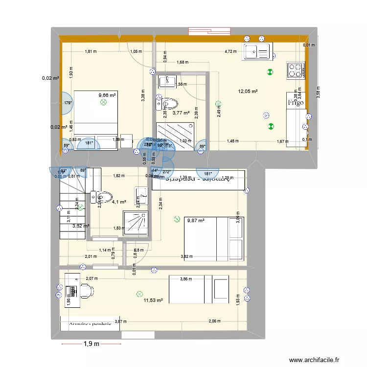 Etage Bodiguel middle3. Plan de 