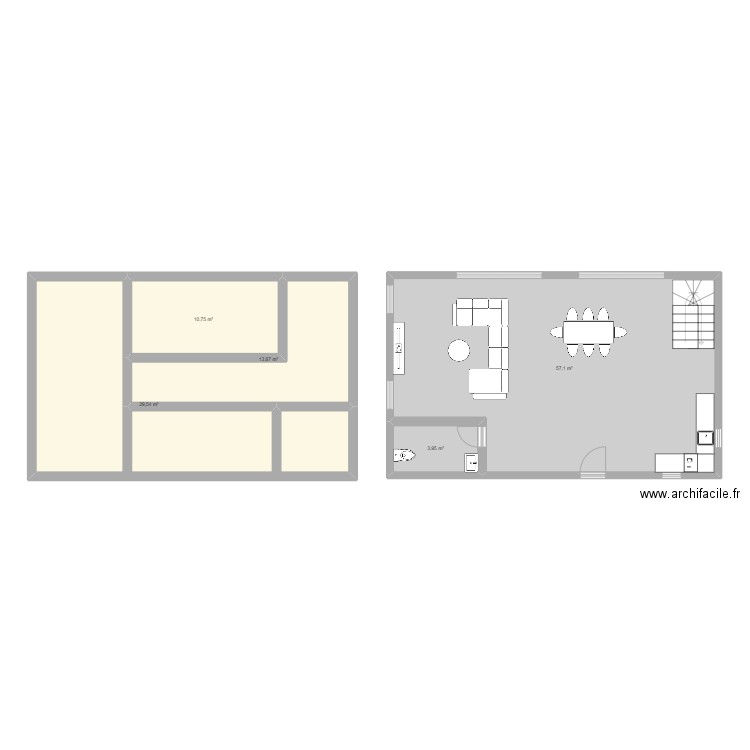 plan maison tech,n. Plan de 5 pièces et 115 m2