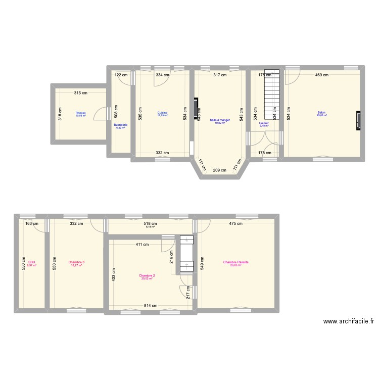 Maison Gerpine . Plan de 11 pièces et 167 m2