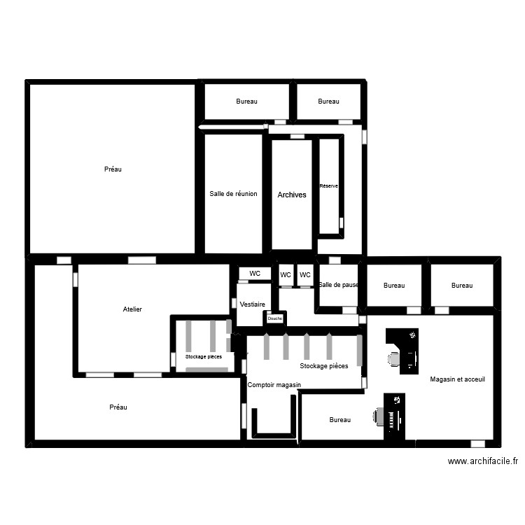 framateq. Plan de 22 pièces et 155 m2