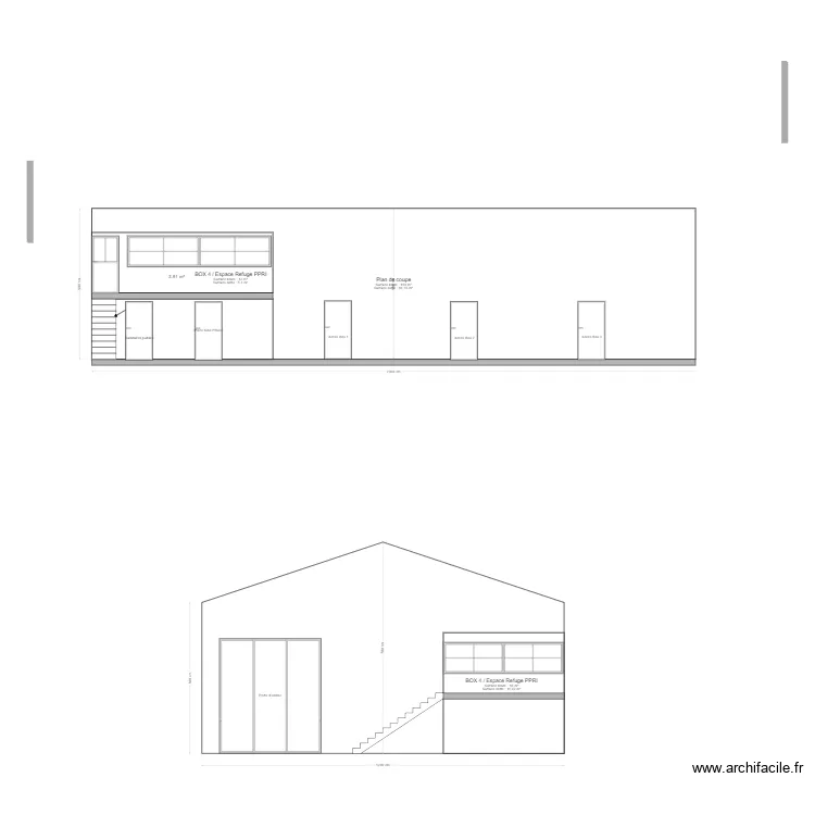 Plan de coupe Garage Ferraud. Plan de 