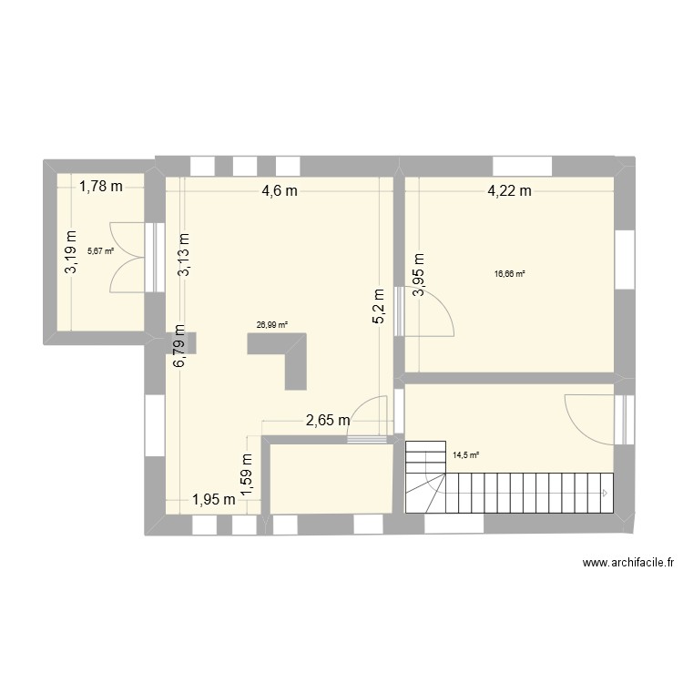 Chavannes IST. Plan de 4 pièces et 64 m2