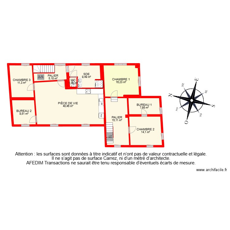 BI 27422-. Plan de 48 pièces et 408 m2