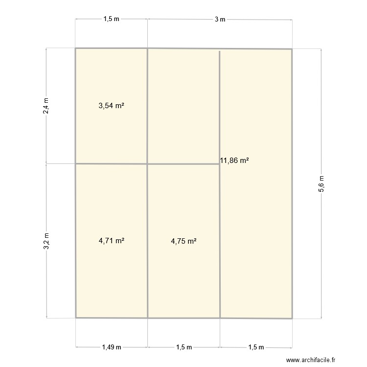 VUE DE DESSUS   TOIT. Plan de 4 pièces et 25 m2