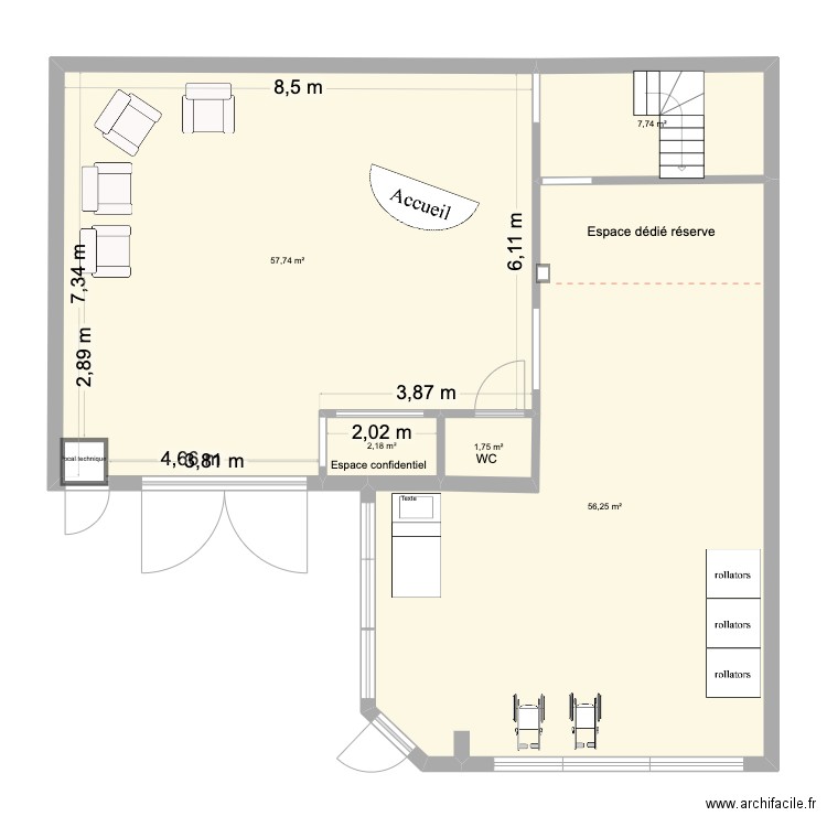 DCM Alençon ZONES 2. Plan de 5 pièces et 126 m2