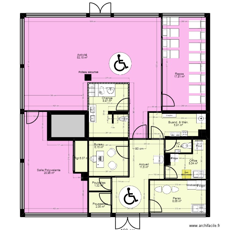 92 PUTEAUX projet110224tob. Plan de 14 pièces et 148 m2