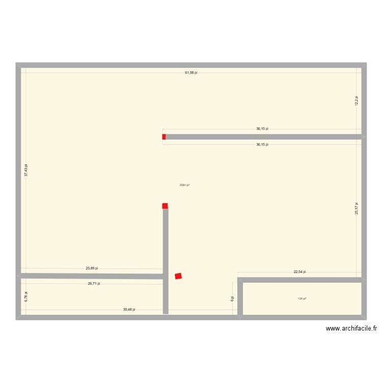 Test JS. Plan de 2 pièces et 252 m2