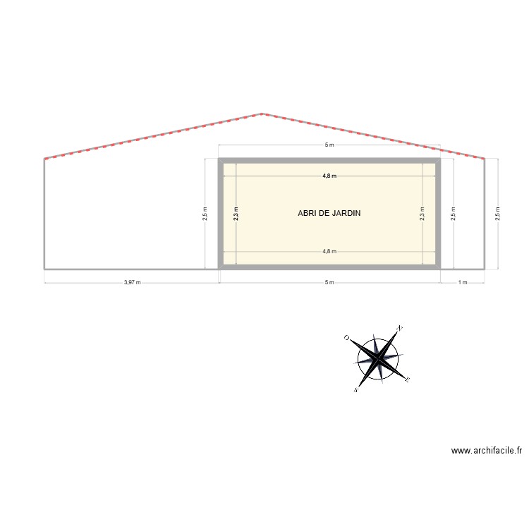 PLAN DE COUPE. Plan de 1 pièce et 11 m2