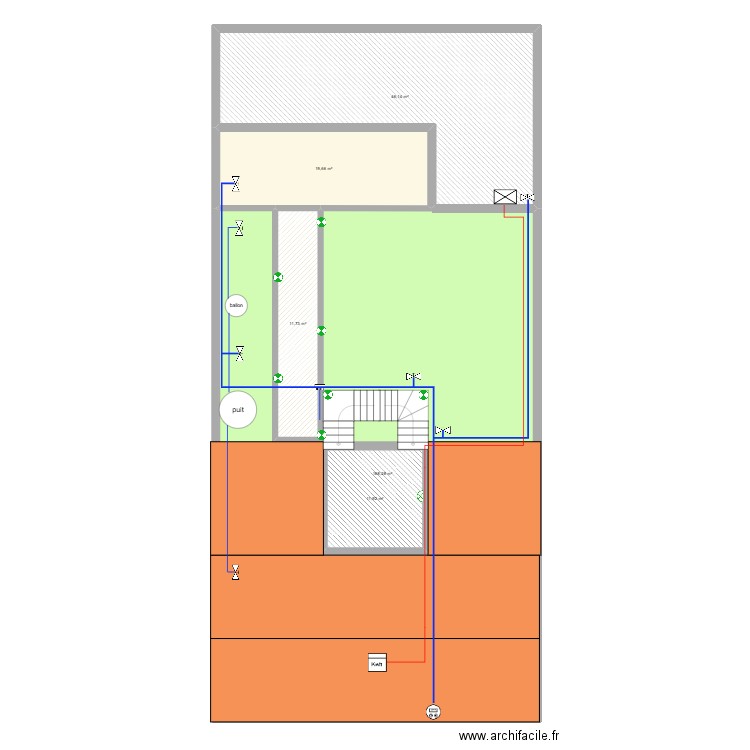 saint jean extérieur. Plan de 5 pièces et 273 m2
