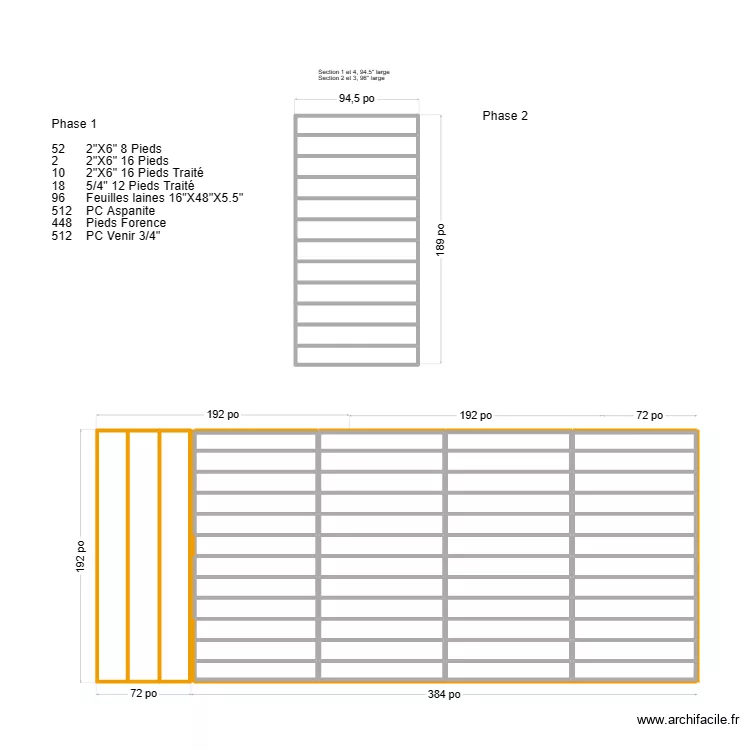 Plancher RDC 16X32. Plan de 