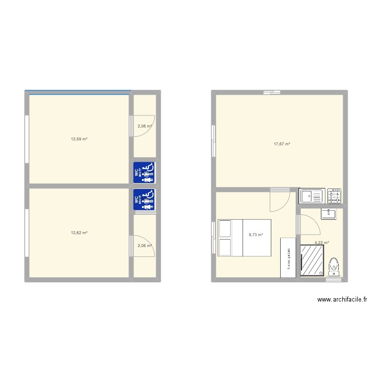 magasins. Plan de 0 pièce et 0 m2