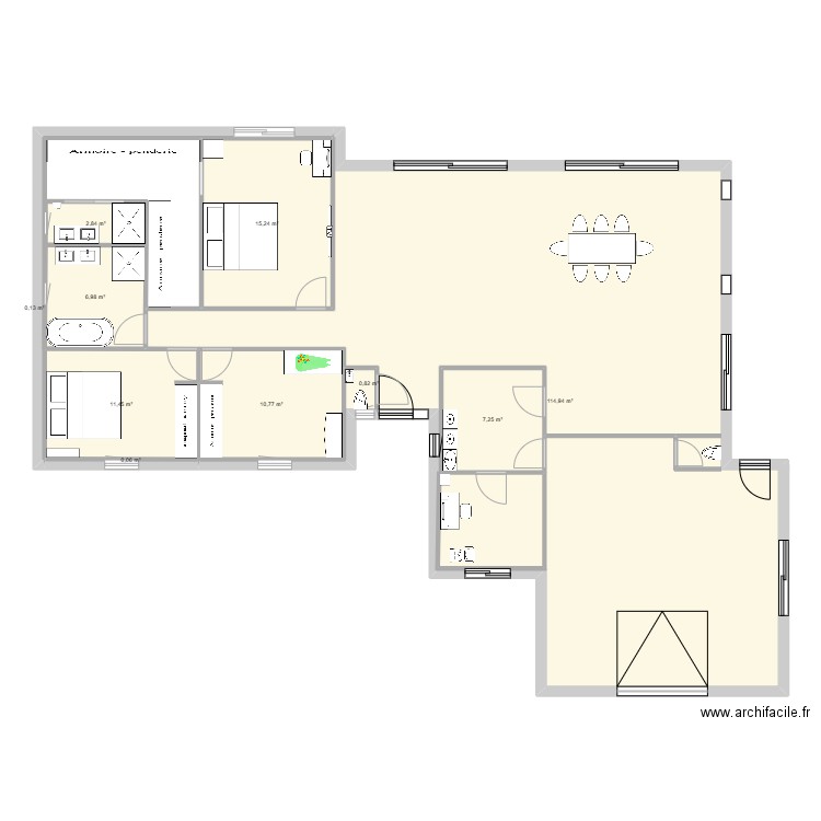 maison. Plan de 10 pièces et 180 m2