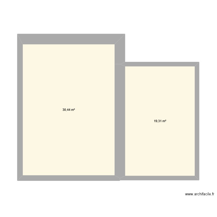 maison. Plan de 2 pièces et 50 m2