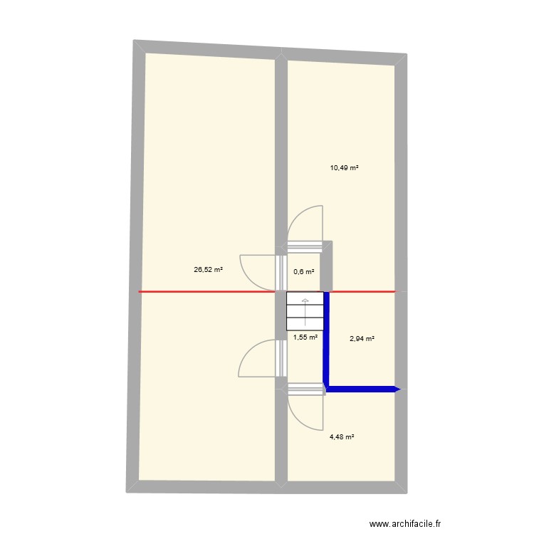 grenier. Plan de 6 pièces et 47 m2
