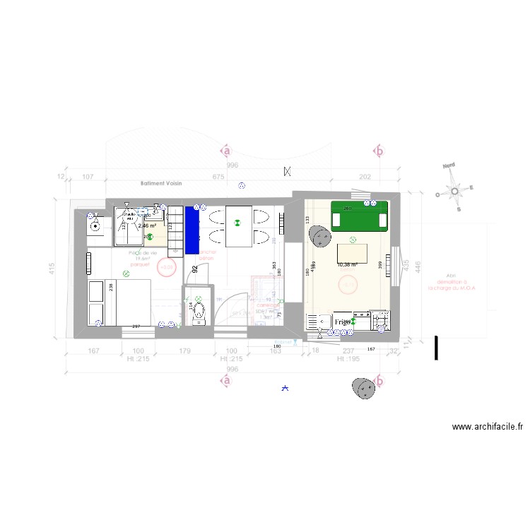 202401-maison - v4. Plan de 2 pièces et 13 m2