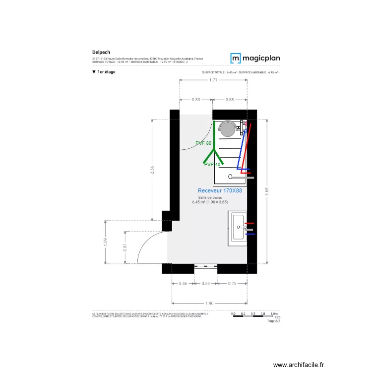 Plan 2D Projet  M. Delpech. Plan de 