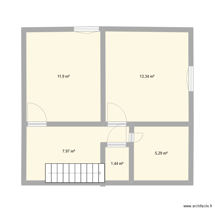 tony maison. Plan de 5 pièces et 40 m2