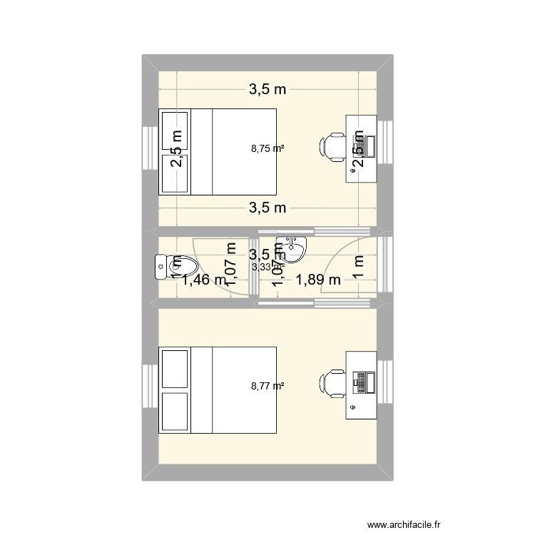 Bannalec Chambre d\'amis Etage. Plan de 0 pièce et 0 m2