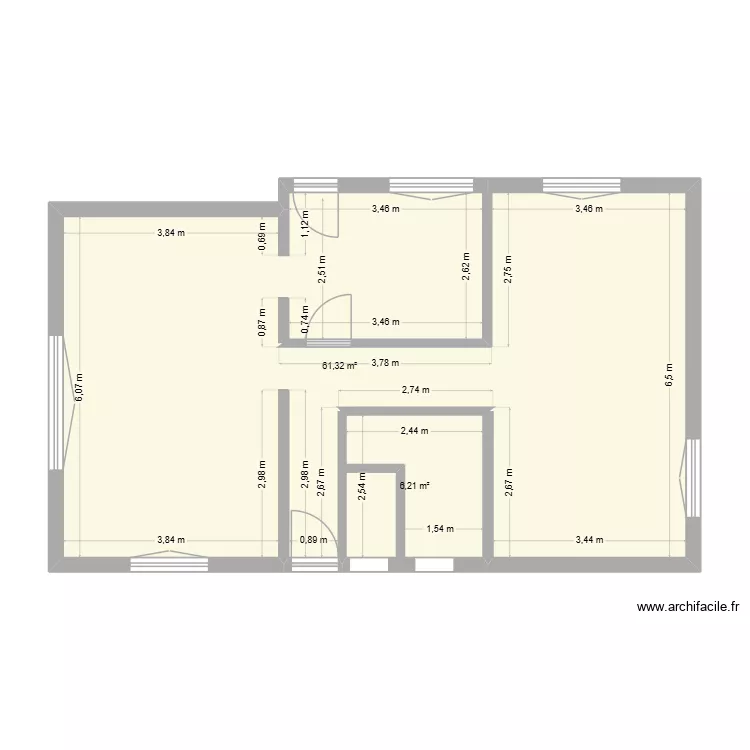 Existant. Plan de 2 et 68 m² Existant. Plan de 2 et 68 m²