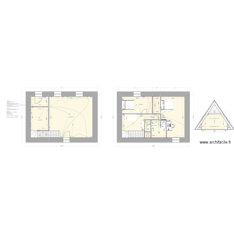 FRADIN. Plan de 5 pièces et 117 m2