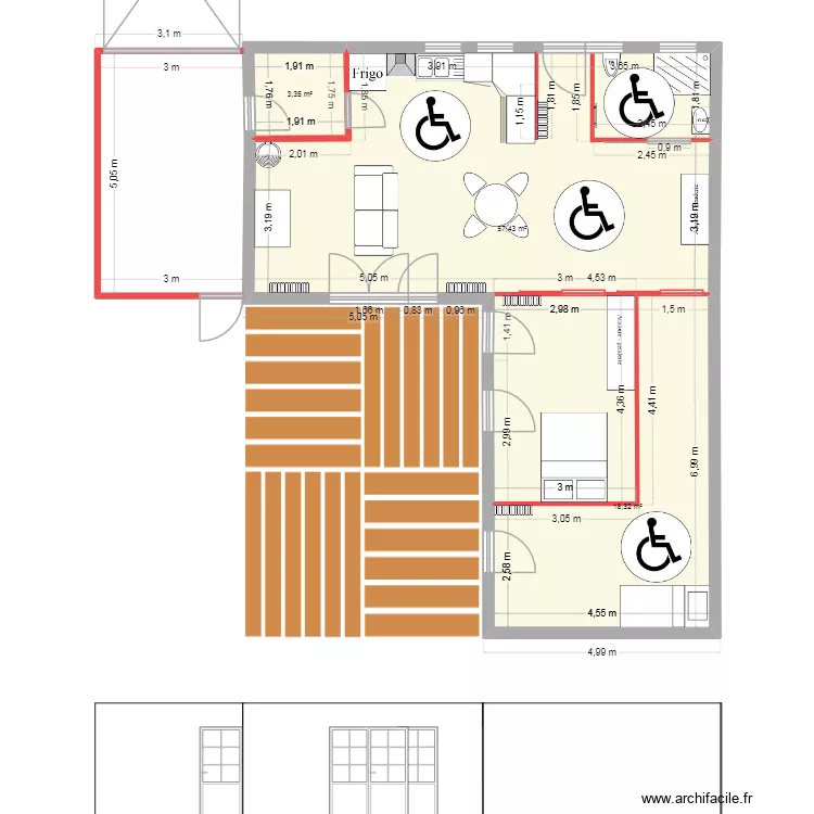 maison lannion. Plan de 3  et 79 m²