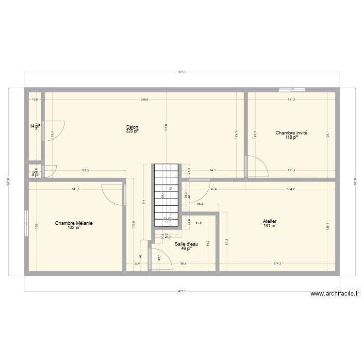 Sous-sol. Plan de 7 pièces et 76 m2