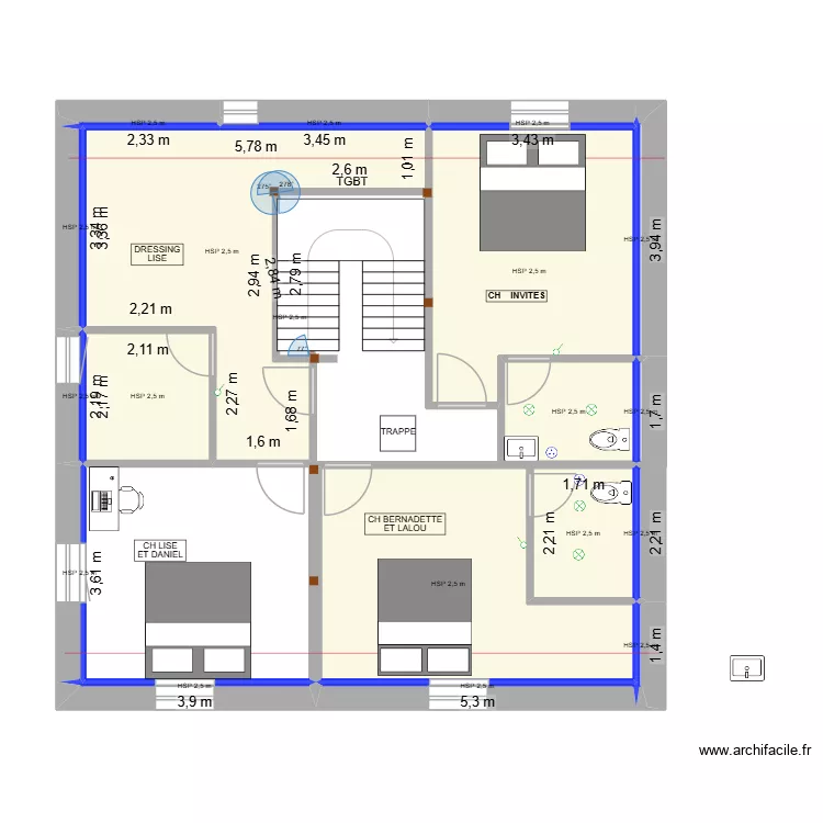 MAISON HAMBACH LE30/0825 ELEC. Plan de 43 pièces et 267 m²