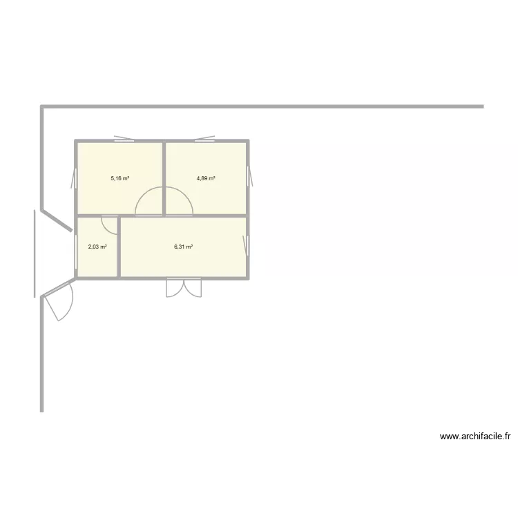 1er proge. Plan de 4  et 18 m²