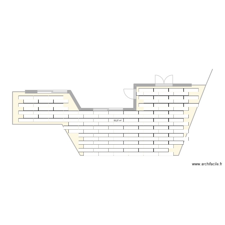 calepinage helebing. Plan de 1 pièce et 55 m2