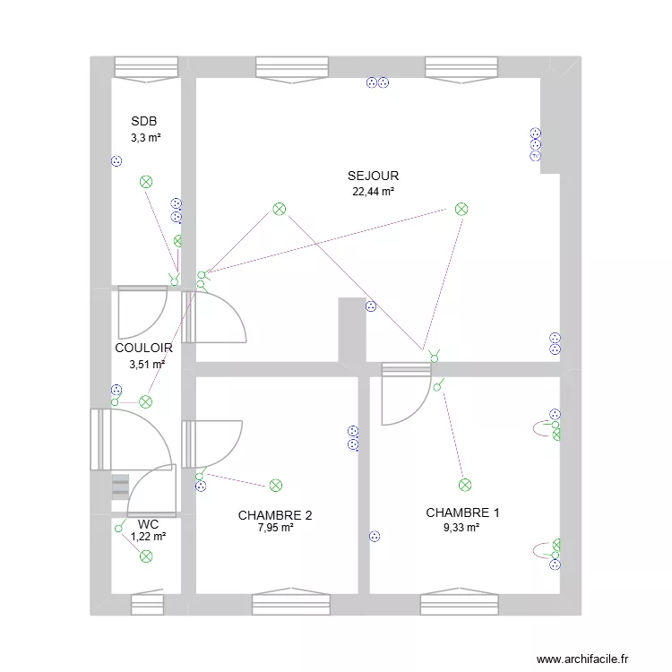 Président Wilson plan électrique. Plan de 6 et 48 m² Président Wilson plan électrique. Plan de 6 et 48 m²