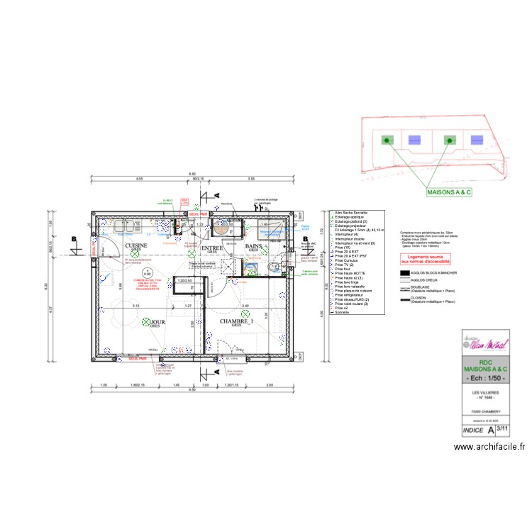 LES VILLIERES. Plan de 0 pièce et 0 m2