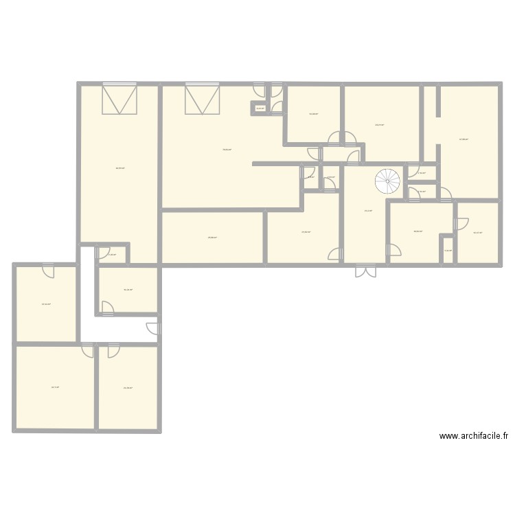 Bureaux. Plan de 21 pièces et 426 m2