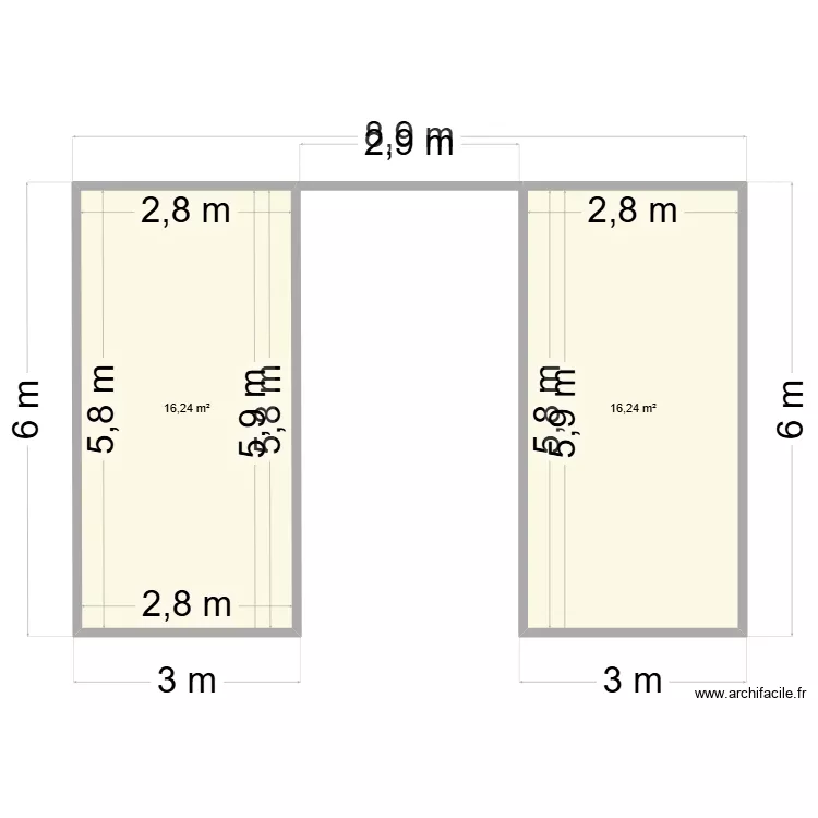 plan casa containere. Plan de 2  et 32 m²