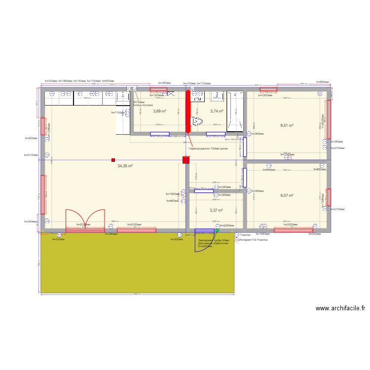 Онегин Барн эл. Plan de 0 pièce et 0 m2