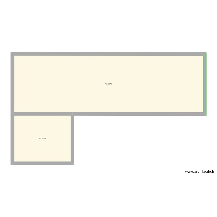 maison valencin. Plan de 2 pièces et 88 m2