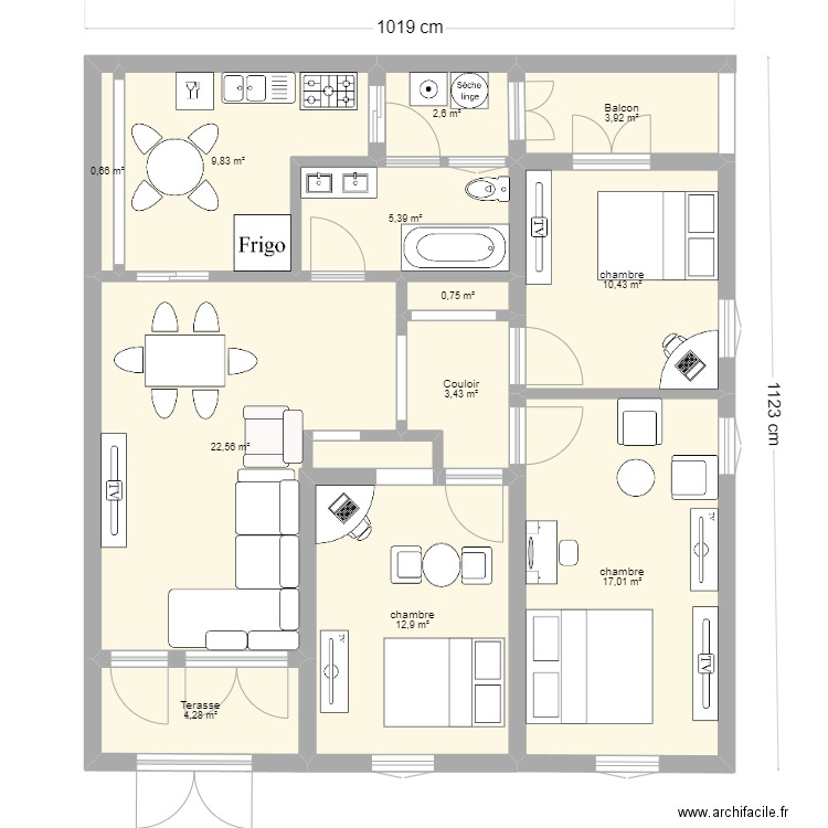 plan appartement t4b. Plan de 0 pièce et 0 m2