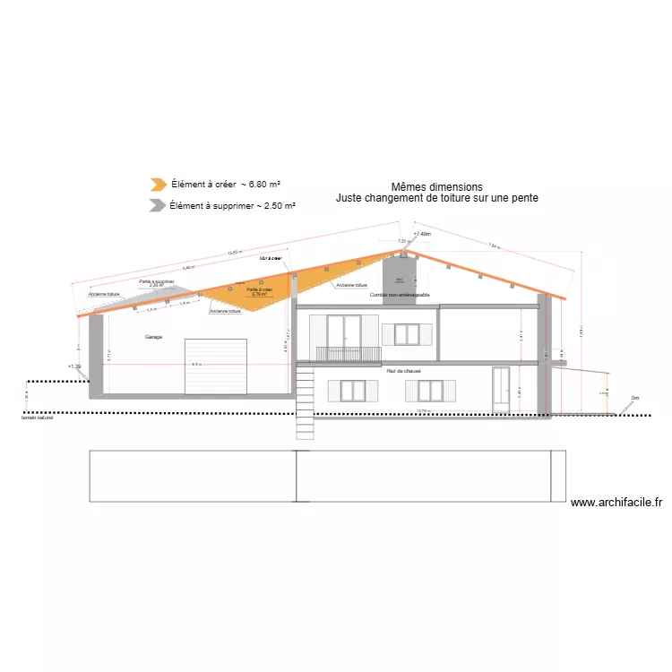 Projet façade ouest juste modif toit 3/3. Plan de Projet façade ouest juste modif toit 3/3. Plan de