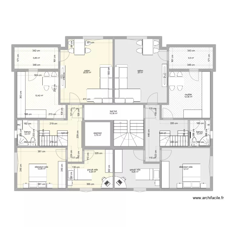  celaliye 1256/5 2+1 dubleks alti . Plan de 