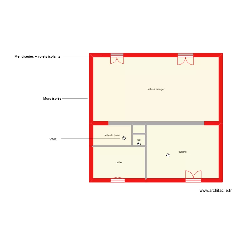 BRUT &eacute;tat &eacute;tape 1 rdc. Plan de 