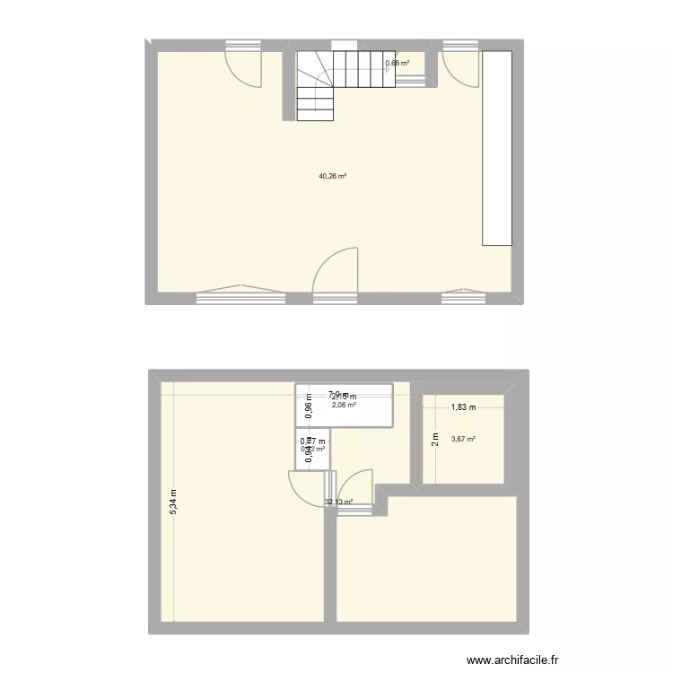 RDC Daoulas. Plan de 6 et 90 m² RDC Daoulas. Plan de 6 et 90 m²