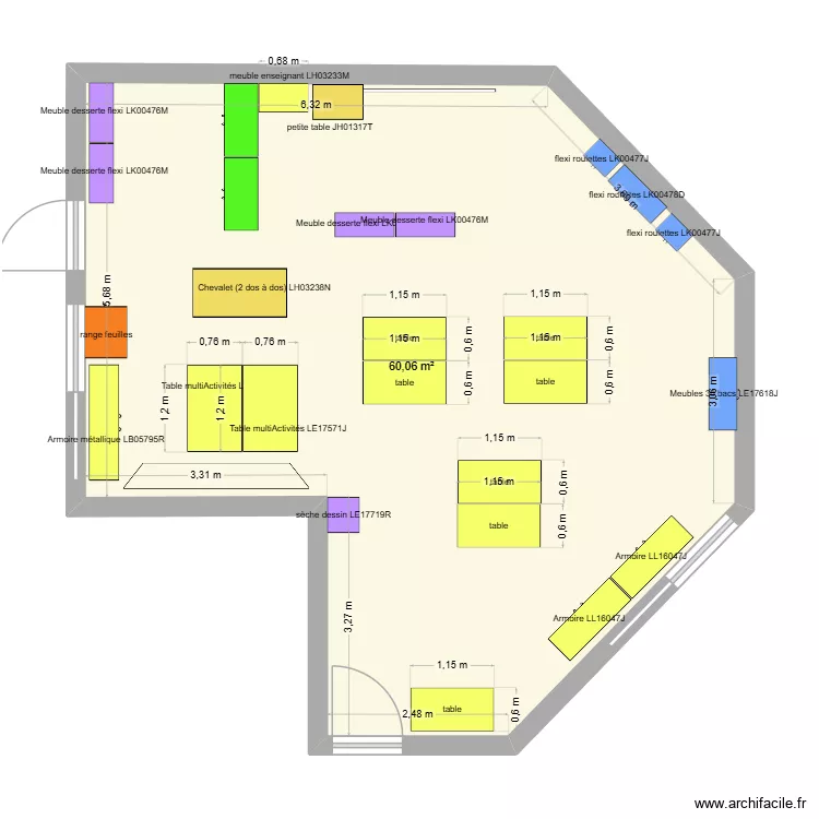classe 2. Plan de 1 et 60 m² classe 2. Plan de 1 et 60 m²