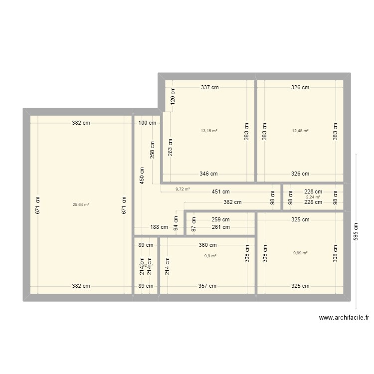 Paul Guirlet. Plan de 9 pièces et 148 m2