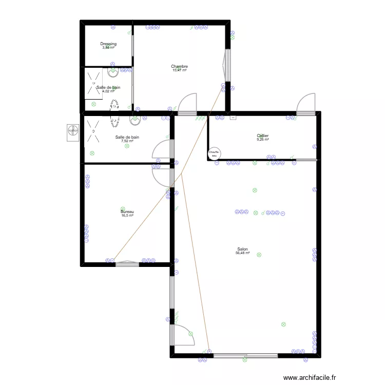 ELECTRICITE2. Plan de 7  et 113 m²
