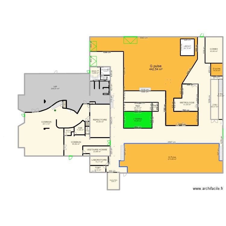 VOLTA RDC V m² avenir. Plan de 30 pièces et 2258 m2