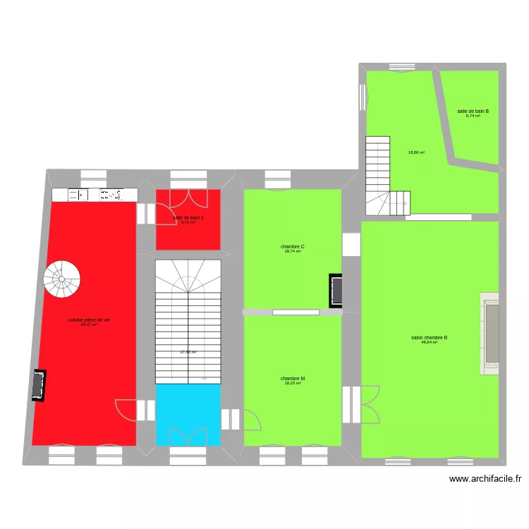 ESSAI 1B 1étage Collège. Plan de 8 et 165 m² ESSAI 1B 1étage Collège. Plan de 8 et 165 m²